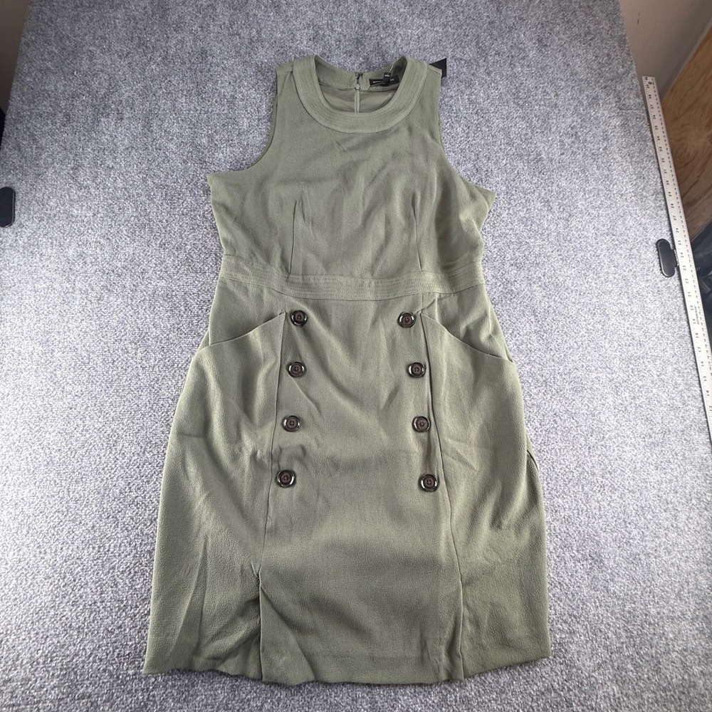 Banana Republic Olive Green Sleeveless Button Detail Sheath Dress 16 796862-00-1
